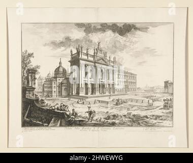 Veduta della Basilica di S. Giovanni Laterano (Blick auf die Basilika S. Giovanni Laterano), von Vedute di Roma. Künstler: Giovanni Battista Piranesi, Italienisch, 1720–1778 Stockfoto