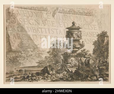 Titelseite: Vedute di Roma Disegnate ed Incise da Giambattista Piranesi Architetto Veneziano (Ansichten von Rom gezeichnet und geätzt von Giambattista Piranesi, venezianischer Architekt), aus Vedute di Roma. Künstler: Giovanni Battista Piranesi, Italienisch, 1720–1778 Stockfoto