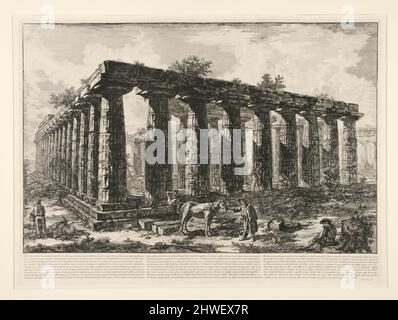 Vue des restes d’une grande enceinte de colonnes (Ansicht mit den Resten eines großen Säuleneinhausens), aus différentes vues … De Pesto. Radierer: Giovanni Battista Piranesi, Italienisch, 1720–1778 Stockfoto