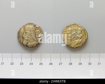 Tetradrachme der Vologasen V aus Selleucia ad Tigrim. Herrscher: Vologases V Prägeanstalt: Eleucia ad Tigrim Künstler: Unbekannt Stockfoto