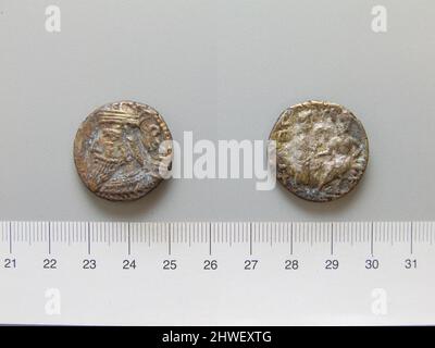 Tetradrachme der Vologasen V aus Selleucia ad Tigrim. Herrscher: Vologases V Prägeanstalt: Eleucia ad Tigrim Künstler: Unbekannt Stockfoto