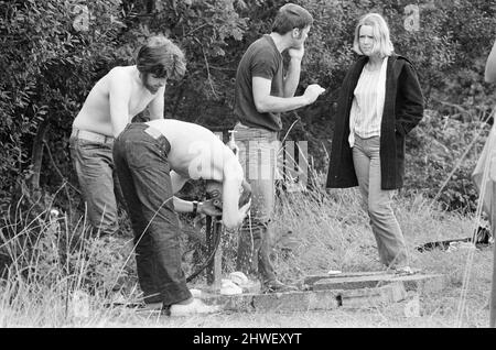 Isle of Wight Festival 1969, am 29.. Bis 31.. August 1969 in der englischen Stadt Wootton, auf der Isle of Wight, allgemeine Szenen, Freitag, 29.. August 1969. Stockfoto