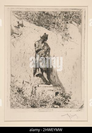 Meditation. Künstler: Mariano Fortuny y Carbó, Spanisch, 1838–1874 Stockfoto