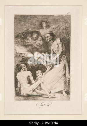 Sopla (Blow), pl. 69 aus der Serie Los caprichos. Künstler: Francisco Goya, Spanisch, 1746–1828 Stockfoto