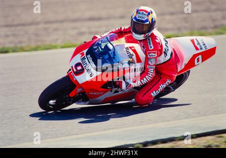 Norifumi „Norick“ Abe (JPN), Motorrad-Weltmeisterschaft 1999, Team Rainey Yamaha, Yamaha YZR 500 cc. Stockfoto