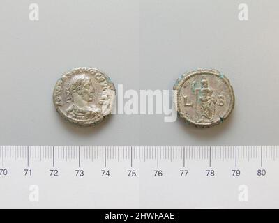 Tetradrachme von Maximinus I., Kaiser von Rom aus Alexandria. Herrscher: Maximinus I., Kaiser von Rom, ca. 173–238 n. Chr., regiert 235–38 Münzstätte: Alexandria Künstler: Unbekannt Stockfoto