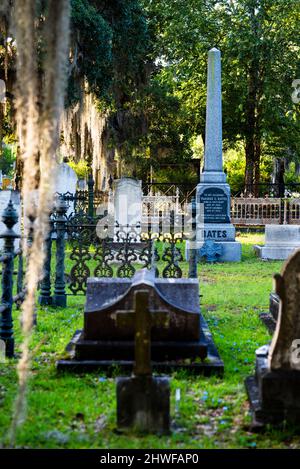 Laurel Grove North Cemetery in der weißen Hälfte eines segregierten Friedhofs in Savannah, Georgia. Stockfoto