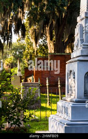 Laurel Grove North Cemetery in der weißen Hälfte eines segregierten Friedhofs in Savannah, Georgia. Stockfoto