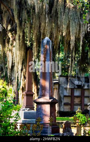 Laurel Grove North Cemetery in der weißen Hälfte eines segregierten Friedhofs in Savannah, Georgia. Stockfoto