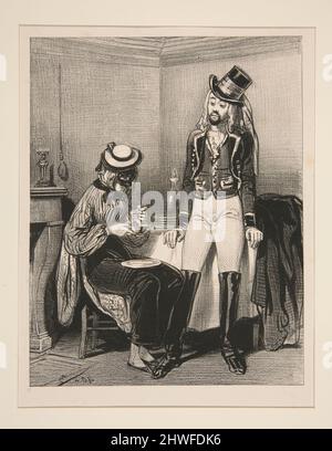 …? Amanda L’Ecuyer. - Rue?….. Künstler: Paul Gavarni, Französisch, 1804–1866 Stockfoto