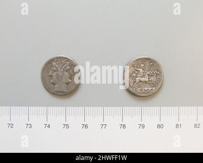 Didrachme („Quadrigatus“) aus dem Römischen Reich. Künstler: Unbekannt Stockfoto