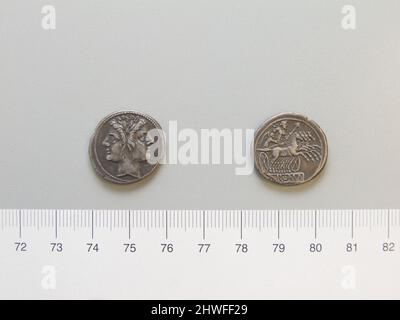 Didrachme („Quadrigatus“) aus dem Römischen Reich. Künstler: Unbekannt Stockfoto