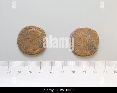 1 ab Claudius, Kaiser von Rom. Herrscher: Claudius, Kaiser von Rom, 10 v. Chr.–n. Chr. 54, regierte A.D. 41–54 Münzstätte: Rom Künstler: Unbekannt Stockfoto
