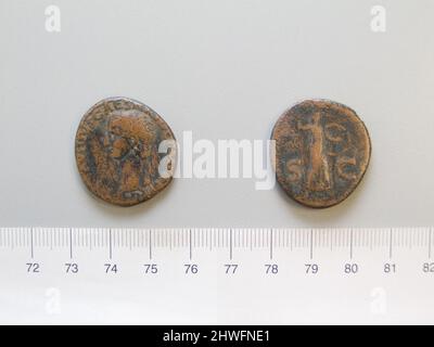 1 ab Claudius, Kaiser von Rom. Herrscher: Claudius, Kaiser von Rom, 10 v. Chr.–n. Chr. 54, regierte A.D. 41–54 Münzstätte: Rom Künstler: Unbekannt Stockfoto