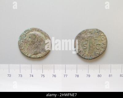 1 ab Claudius, Kaiser von Rom. Herrscher: Claudius, Kaiser von Rom, 10 v. Chr.–n. Chr. 54, regierte A.D. 41–54 Münzstätte: Rom Künstler: Unbekannt Stockfoto