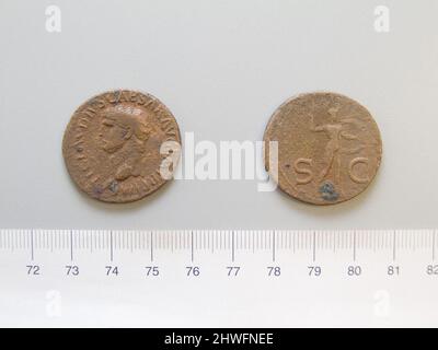 1 ab Claudius, Kaiser von Rom. Herrscher: Claudius, Kaiser von Rom, 10 v. Chr.–n. Chr. 54, regierte A.D. 41–54 Münzstätte: Rom Künstler: Unbekannt Stockfoto