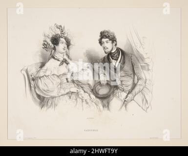 CAUSERIE... Künstler: Paul Gavarni, Französisch, 1804–1866 Stockfoto