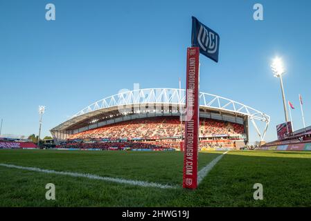 Limerick, Irland. 05. März 2022. Ein allgemeiner Blick auf Thomond Park während des Spiels der United Rugby Championship Round 13 zwischen Munster Rugby und Dragons im Thomond Park in Limerick, Irland am 5. März 2022 (Foto von Andrew Surma/ Quelle: SIPA USA/Alamy Live News Stockfoto