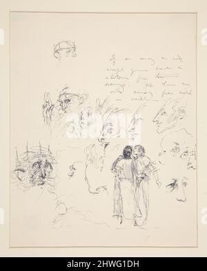 Blatt mit Figurenstudien. Künstler: Edwin Austin Abbey, amerikanisch, 1852–1911, M.A. (HON.) 1897 Stockfoto