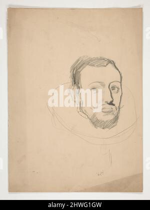 Studie für den Kopf eines Mannes: Entwurf für ein Wandbild für das Staatskapitolgebäude in Harrisburg, Pennsylvania, 1902-1911 (fertiggestellt von John Singer Sargent). Künstler: Edwin Austin Abbey, amerikanisch, 1852–1911, M.A. (HON.) 1897 Stockfoto
