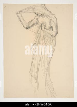 Figurenstudie zu „The Hours“: Skizze für Wandgemälde für das Staatskapitolgebäude in Harrisburg, Pennsylvania, 1902-1911 (fertiggestellt von John Singer Sargent). Künstler: Edwin Austin Abbey, amerikanisch, 1852–1911, M.A. (HON.) 1897 Stockfoto