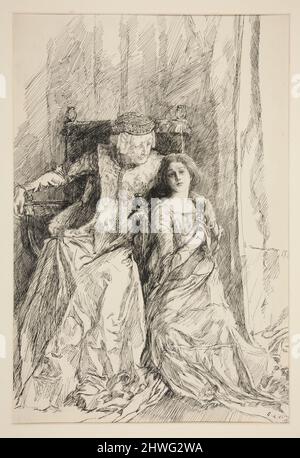 Helena: „Verzeihung, madam, der Graf Roussillon kann nicht mein Bruder sein“ aus Akt I, Szene iii, alles gut, das endet gut. Künstler: Edwin Austin Abbey, amerikanisch, 1852–1911, M.A. (HON.) 1897 Stockfoto