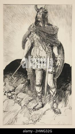 Edgar Armed - Akt V, Szene III, König Lear. Künstler: Edwin Austin Abbey, amerikanisch, 1852–1911, M.A. (HON.) 1897 Stockfoto