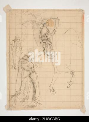 Galahad zu Pferd: Studie für „Galahad verlässt“ in der Wandmalereiserie „Quest of the Holy Gral“ in der Boston Public Library. Künstler: Edwin Austin Abbey, amerikanisch, 1852–1911, M.A. (HON.) 1897 Stockfoto