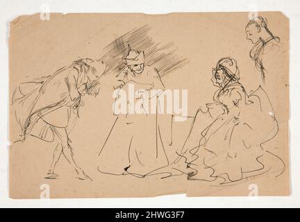 Studie einer Szene aus dem 18. Jahrhundert, möglicherweise „die Schule für Skandale“. Künstler: Edwin Austin Abbey, amerikanisch, 1852–1911, M.A. (HON.) 1897 Stockfoto