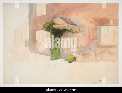Studie der Außenseite eines roten Ziegelhauses. Künstler: Edwin Austin Abbey, amerikanisch, 1852–1911, M.A. (HON.) 1897 Stockfoto