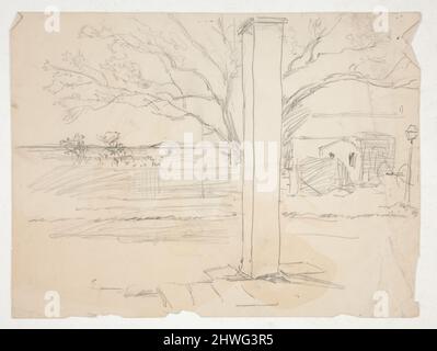 Die Skizze der Landschaft, von der Veranda. Künstler: Edwin Austin Abbey, amerikanisch, 1852–1911, M.A. (HON.) 1897 Stockfoto
