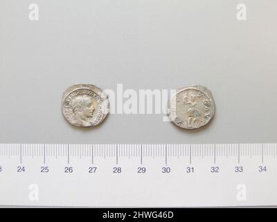 Denar von Severus Alexander, Kaiser von Rom aus Rom. Herrscher: Severus Alexander, Kaiser von Rom, 208–235 n. Chr., regiert 222–35 n. Chr. Münzstätte: Rom Künstler: Unbekannt Stockfoto