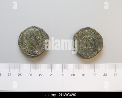 Sesterz von Severus Alexander, Kaiser von Rom aus. Herrscher: Severus Alexander, Kaiser von Rom, 208–235 n. Chr., regiert 222–35 n. Chr. Münzstätte: Rom Künstler: Unbekannt Stockfoto