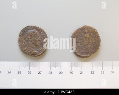 Sesterz von Severus Alexander, Kaiser von Rom aus. Herrscher: Severus Alexander, Kaiser von Rom, 208–235 n. Chr., regiert 222–35 n. Chr. Münzstätte: Rom Künstler: Unbekannt Stockfoto