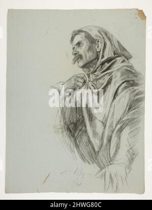 Figurenstudie für King Arthur’s Round Table, aus The Quest of the Holy Gral (eine Serie von fünfzehn Gemälden für die Boston Public Library, fertiggestellt 1901). Künstler: Edwin Austin Abbey, amerikanisch, 1852–1911, M.A. (HON.) 1897 Stockfoto