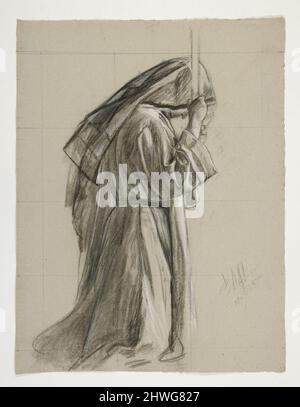 Figurenstudie zur Bekämpfung von Sir Galahad, aus der Suche nach dem Heiligen Gral (eine Serie von fünfzehn Gemälden für die Boston Public Library, fertiggestellt 1901). Künstler: Edwin Austin Abbey, amerikanisch, 1852–1911, M.A. (HON.) 1897 Stockfoto