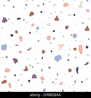 Terrazzo-Muster mit buntem Stein. Nahtloser Hintergrund im venezianischen Stil. Marmorboden mit Struktur. Moderne Vektorgrafik Stock Vektor