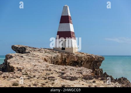 Das Wahrzeichen von Obelisk in der südöstlichen Stadt Robe South Australia wurde am 18. 2022. Februar aufgenommen Stockfoto