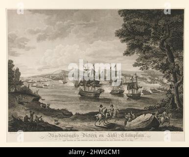 MacDonough’s Victory on Lake Champlain. Künstler: Hugh Reinagle, Amerikaner, 1788–1834Inventor: Benjamin Tanner, Amerikaner, 1775–1848 Stockfoto