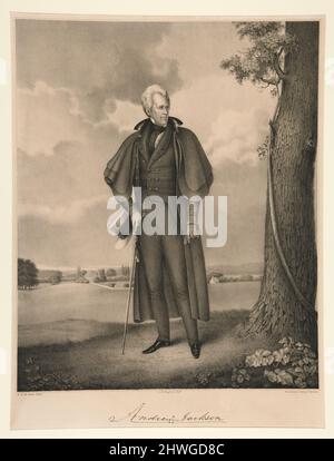 Andrew Jackson / in der Eremitage. Künstler: J. H. Bufford and Son’s, Lith., Boston, aktiv Mitte 19..JahrhundertNach: Ralph Eleaser Whiteside Earl, Amerikaner, 1785–1838 Stockfoto