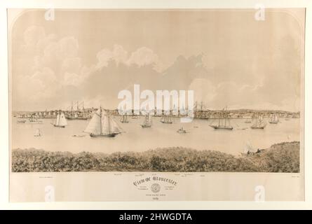 Ansicht von Gloucester aus Rocky Neck. 1876. Lithograph: Unbekannt Stockfoto