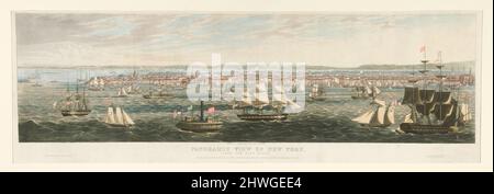 Panoramablick auf New York vom East River. Künstler: Robert Havell, Jr., Amerikaner, geb. England, 1793–1878 Stockfoto