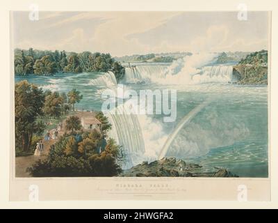 Niagarafälle. Gemalt von der chinesischen Pagode, Point View Gardens. Künstler: Robert Havell Jr., Amerikaner, 1793-1878 in England geboren Stockfoto