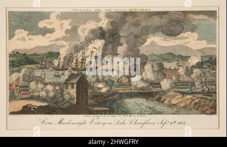 Komm. MacDonough’s Victory on Lake Champlain 11. September 1814. Künstler: W. HooglandNach: Michele Felice Cornè, Amerikaner, geboren Italien, 1752–1845 Stockfoto