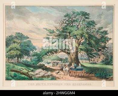 Die Fahrt durch die Highlands. Künstler: Frances Flora Bond Palmer, amerikanisch, 1812–1876Publisher: Currier & Ives, amerikanisch, aktiv 1834–1907 Stockfoto