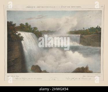 Amerique Septentrionale - Etat de New-York, No. 36…Niagara Falls von der amerikanischen Seite. Pl. 4. Künstler: Isidore Laurent Deroy, französisch, 1797–1886After: Jacques Gerard Milbert, französisch, 1766–1840 Stockfoto