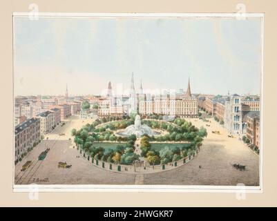 Union Square, Vogelperspektive. Künstler: John Bornet, Amerikaner, aktiv 1850–1855 Stockfoto
