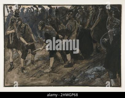 Ventidius tritt in Triumph, die Leiche des Pacorus vor ihm getragen, Akt III, Szene i, Antony und Cleopatra. Künstler: Edwin Austin Abbey, amerikanisch, 1852–1911, M.A. (HON.) 1897 Stockfoto