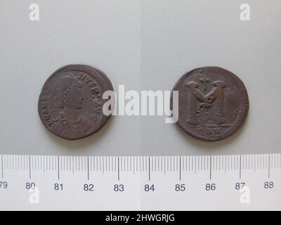 Follis (40 Nummi) von Anastasius I. Herrscher: Anastasius I., byzantinischer Kaiser, ca. 430–518, regiert 491–518 Künstler: Unbekannt Stockfoto