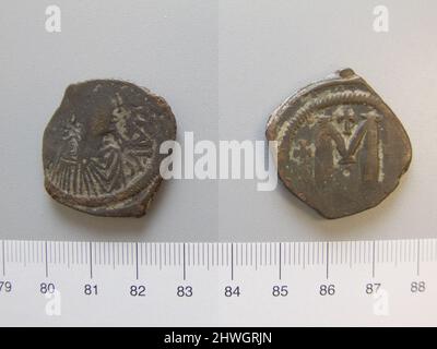 Follis (40 Nummi) von Anastasius I. Herrscher: Anastasius I., byzantinischer Kaiser, ca. 430–518, regiert 491–518 Künstler: Unbekannt Stockfoto